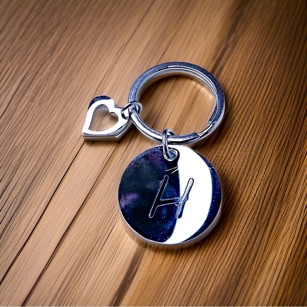 Stainless Steel Engraved “H” Keychain
